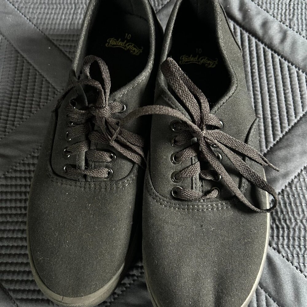Faded glory like vans canvas casual size 10 black in color brand new no box